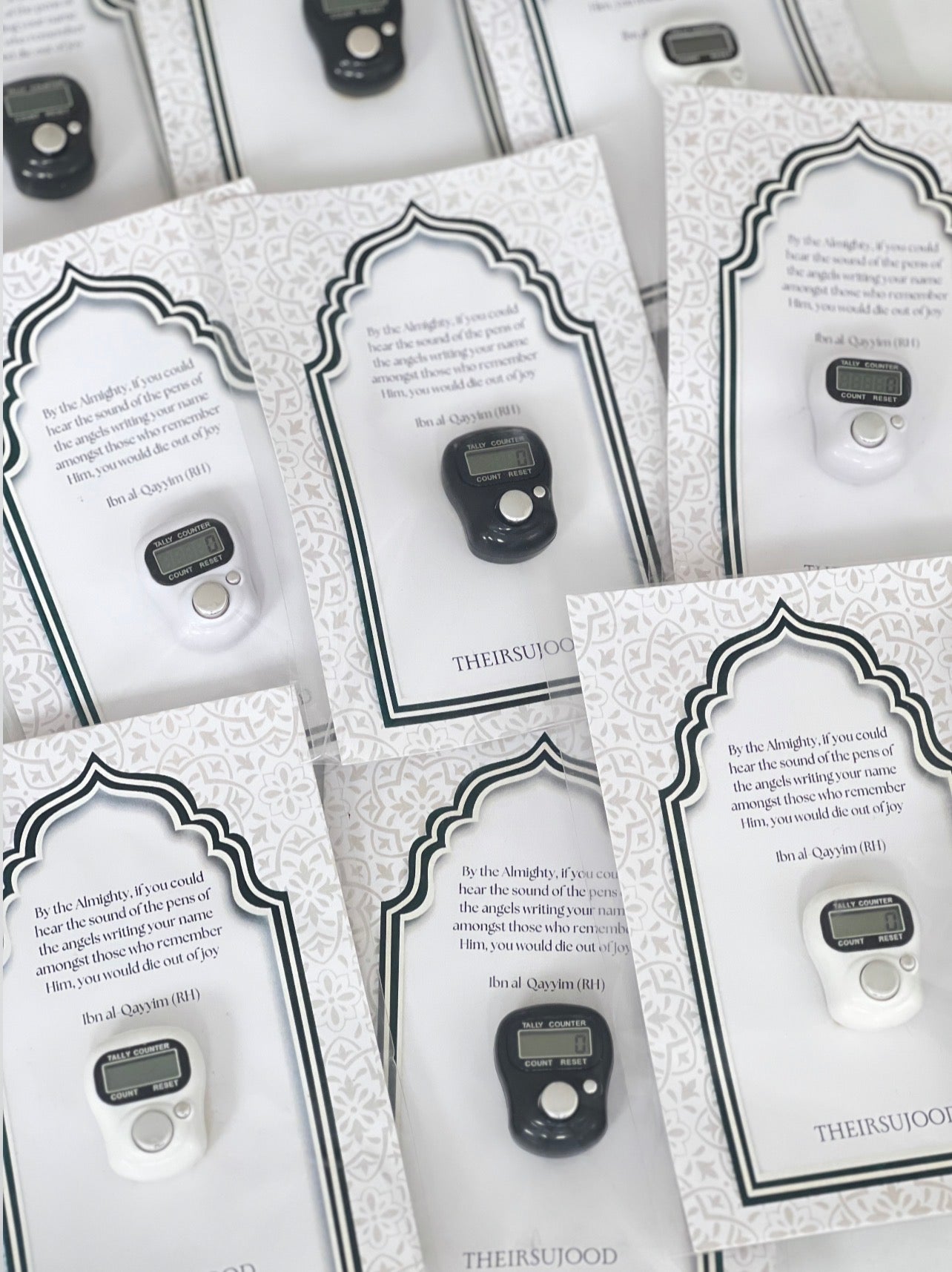 Tasbeeh Dhikr Card - White or Black