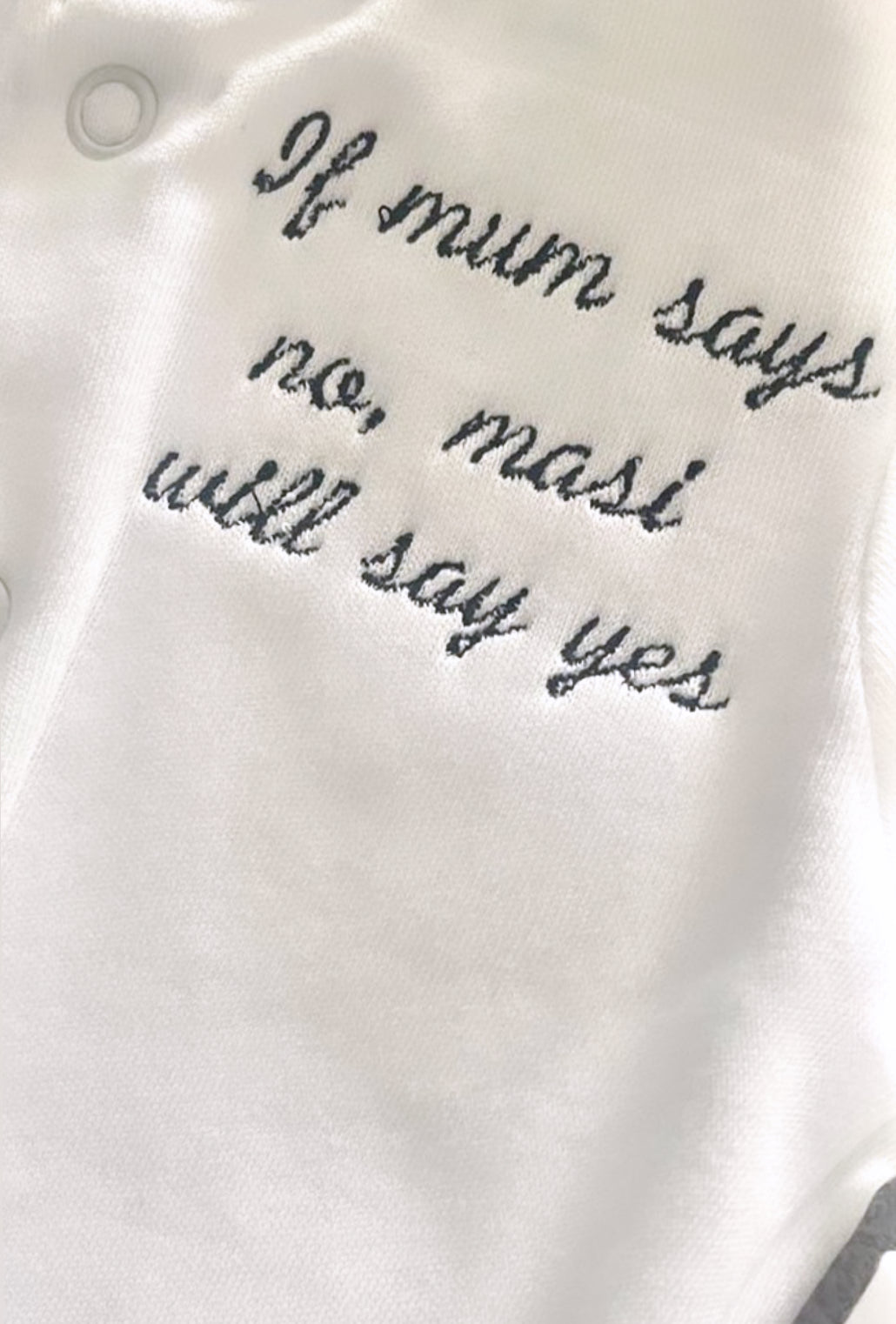 Embroidered baby grow