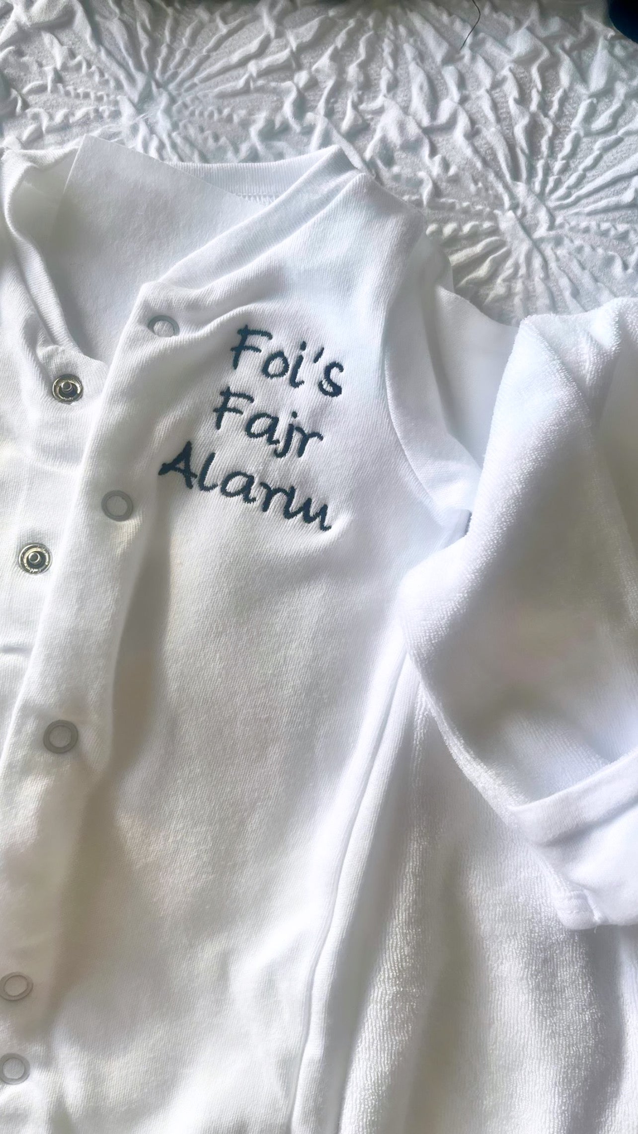 Embroidered baby grow