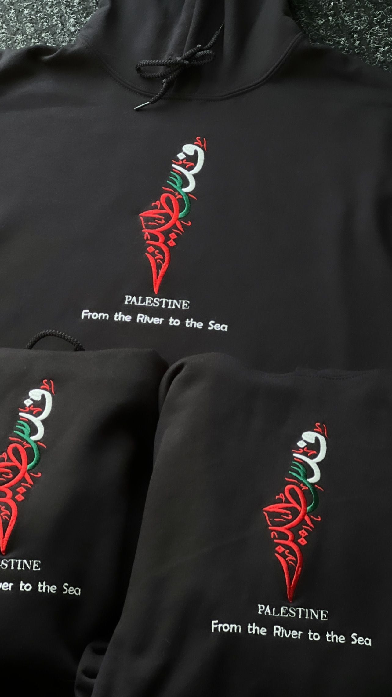 Embroidered ‘From the River to the Sea’ Palestine Hoodie