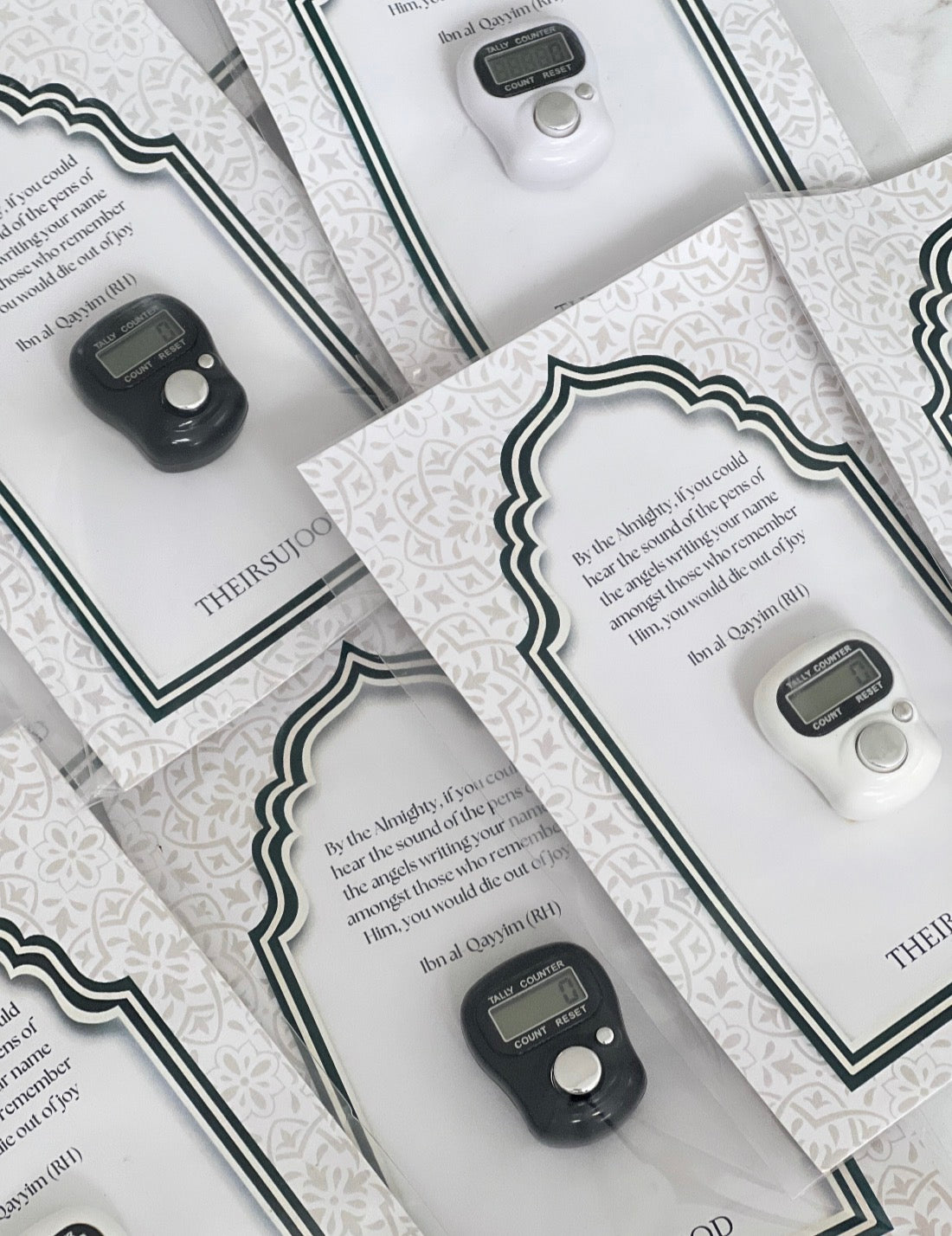 Tasbeeh Dhikr Card - White or Black
