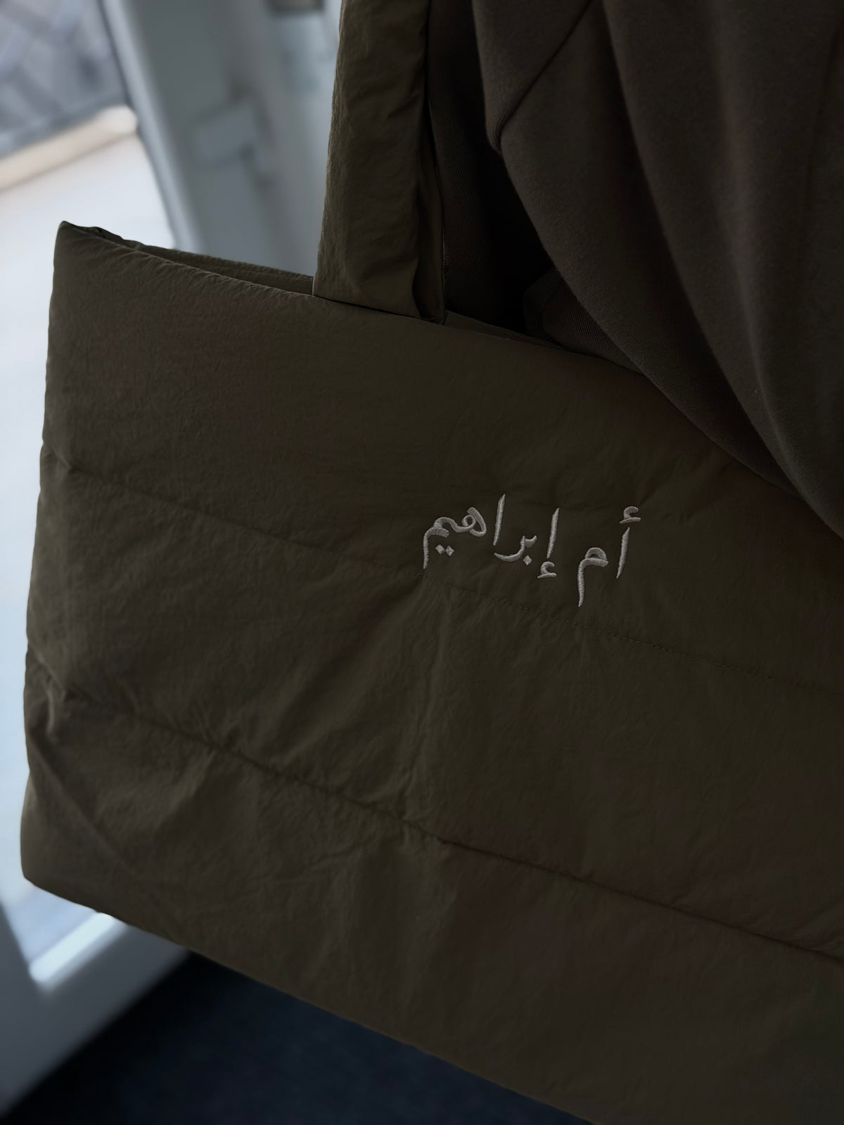 Embroidered Quilt Tote Bag