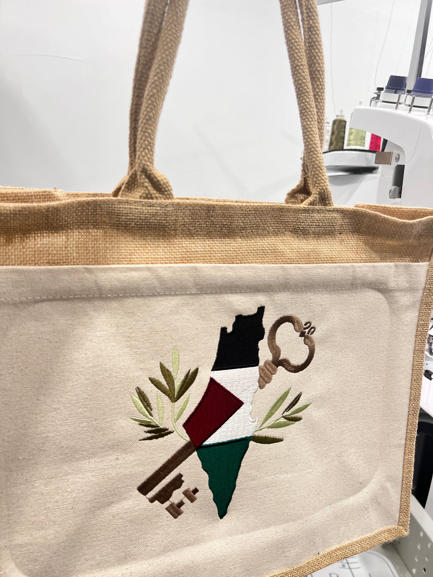 Palestine key Jute bag