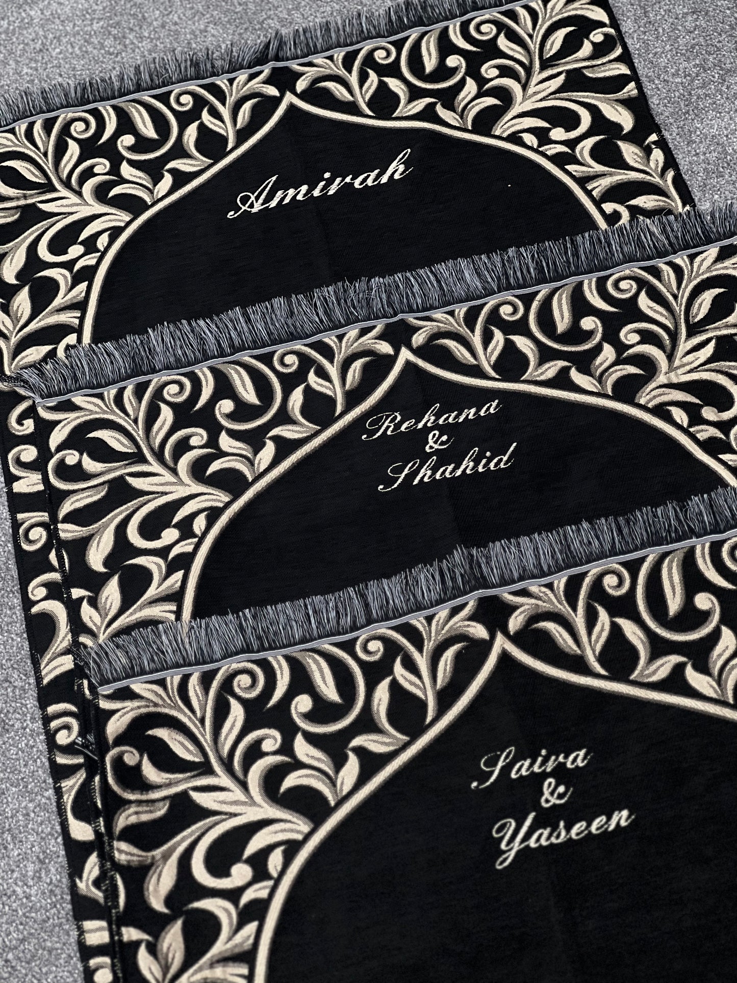 Black & Gold Arch Design Prayermat - Embroidered