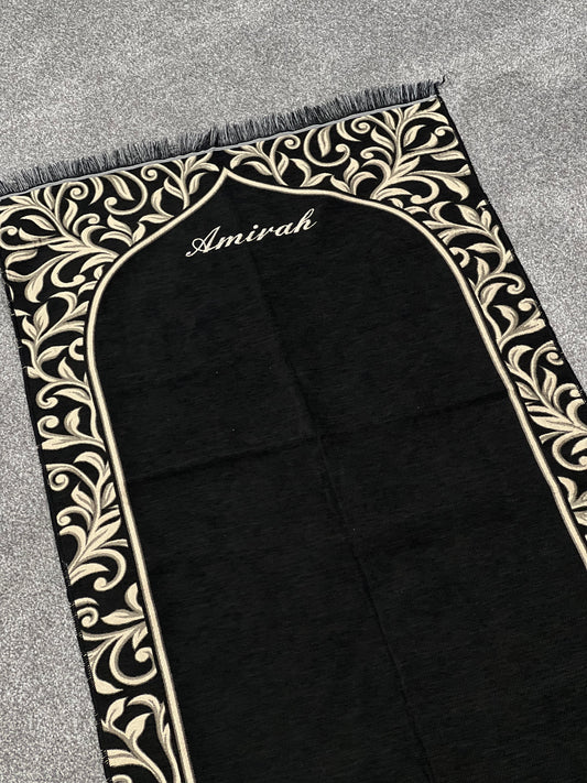 Black & Gold Arch Design Prayermat - Embroidered