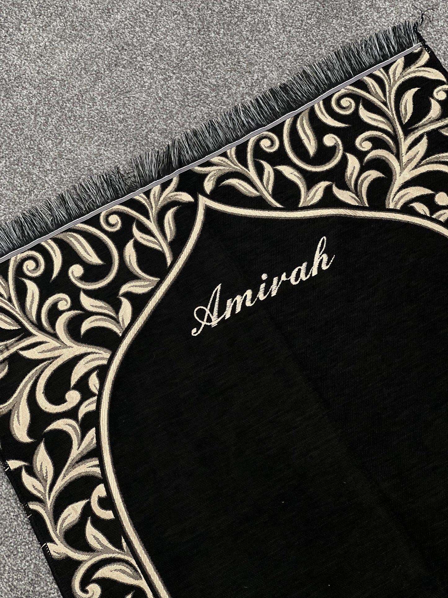 Black & Gold Arch Design Prayermat - Embroidered