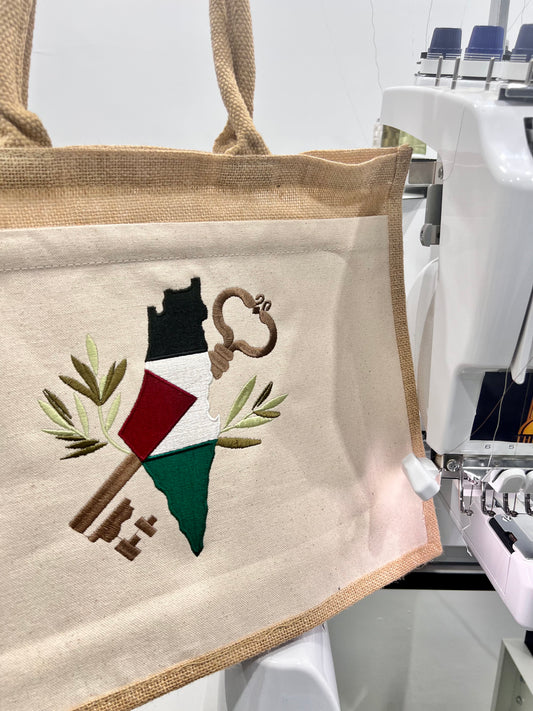 Palestine key Jute bag